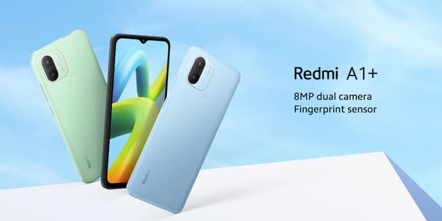 Xiaomi Redmi A1+ Smartphone, 6.52" Display, Dual Sim, 32GB Storage, 2GB RAM, 8MP AI Dual Camera, Rear Fingerprint Sensor, Huge 5000mAh Typ Battery - Black
