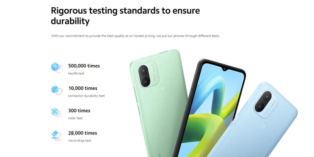 Xiaomi Redmi A1+ Smartphone, 6.52" Display, Dual Sim, 32GB Storage, 2GB RAM, 8MP AI Dual Camera, Rear Fingerprint Sensor, Huge 5000mAh Typ Battery - Black