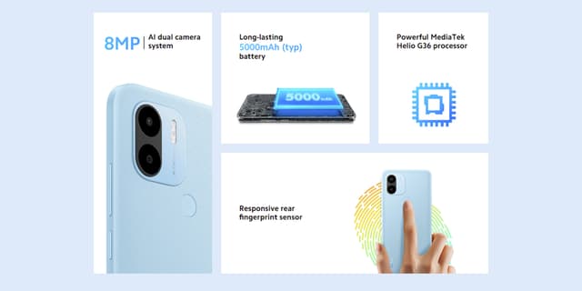 موبايل جوال شاومي ريدمي A2 بلس رام 2 جيجا 32 جيجا تخزين أزرق فاتح شاومي Xiaomi Redmi A2+ - 2GB RAM + 32GB Storage