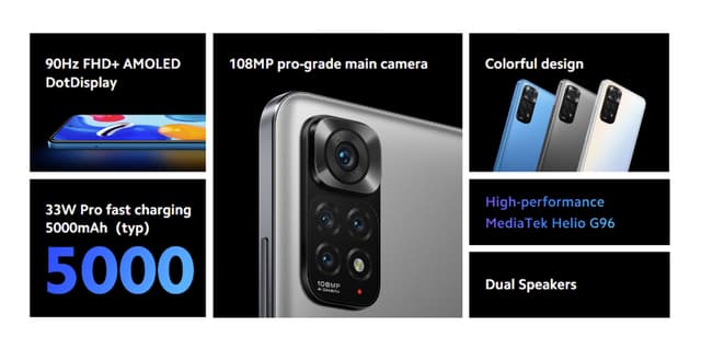 موبايل جوال شاومي ريدمي نوت 11 اس رام 8 جيجا 128 جيجا تخزين أزرق شاومي Xiaomi Redmi Note 11S Dual SIM