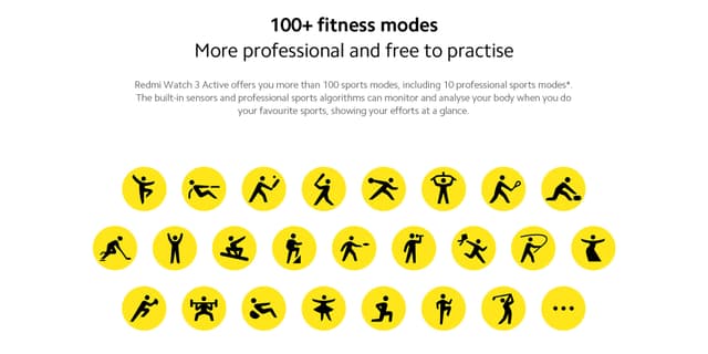 ساعة ريدمي واتش 3 اكتيف باللون الرمادي بشاشة 1.83 بوصة ومقاومة للماء من شاومي Redmi Watch 3 Active Grey 1.83" LCD Display