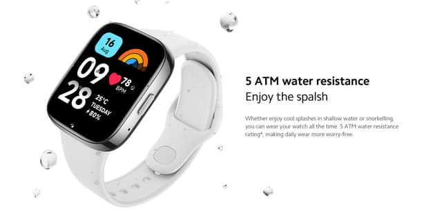 ساعة ريدمي واتش 3 اكتيف باللون الرمادي بشاشة 1.83 بوصة ومقاومة للماء من شاومي Redmi Watch 3 Active Grey 1.83" LCD Display