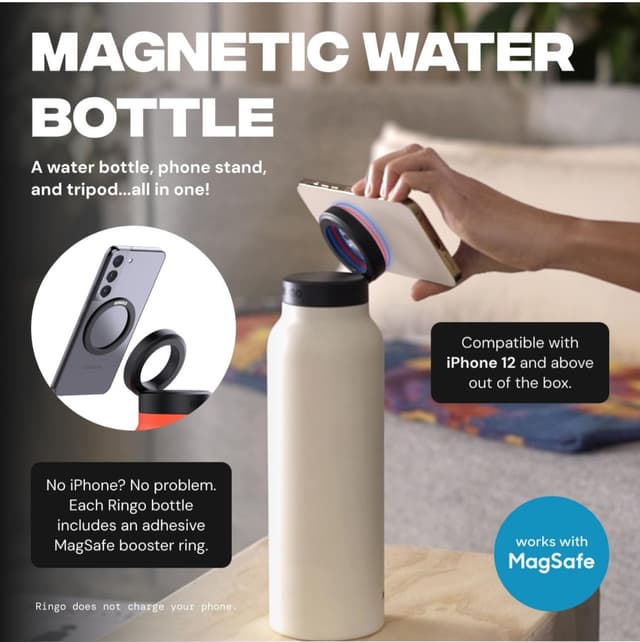 Water Bottle With Magnetic Holder