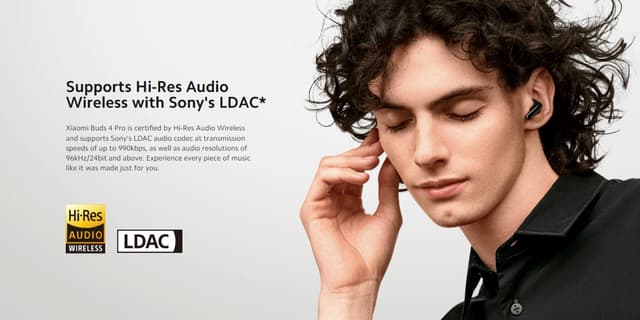 Xiaomi Buds 4 Pro: Wireless Earbuds with Hi-Res Audio Support, Dual Dynamic Drivers, Up to 48dB Active Noise Cancellation, 38 Hours Battery Life