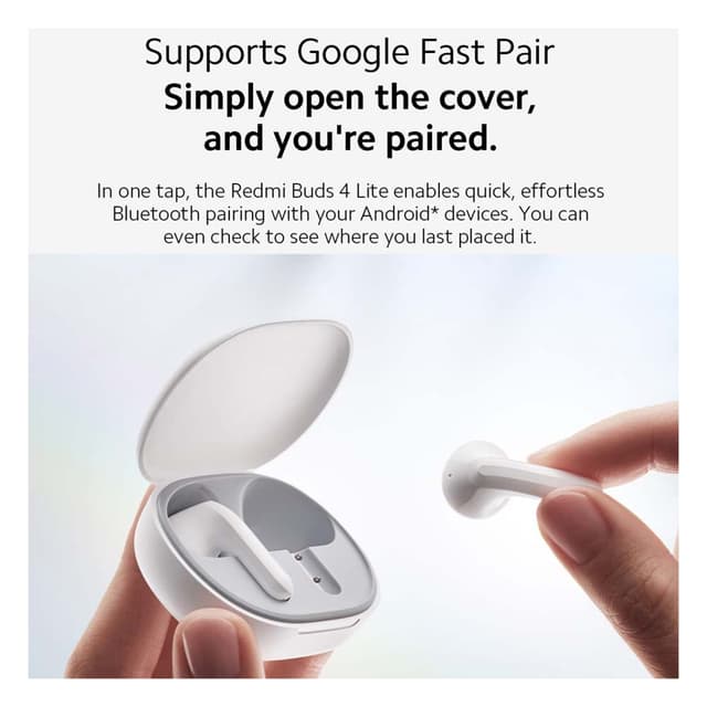 سماعة شاومي بلوتوث بودز 4 لايت أبيض شاومي Xiaomi Redmi Buds 4 Lite TWS Wireless Earbuds