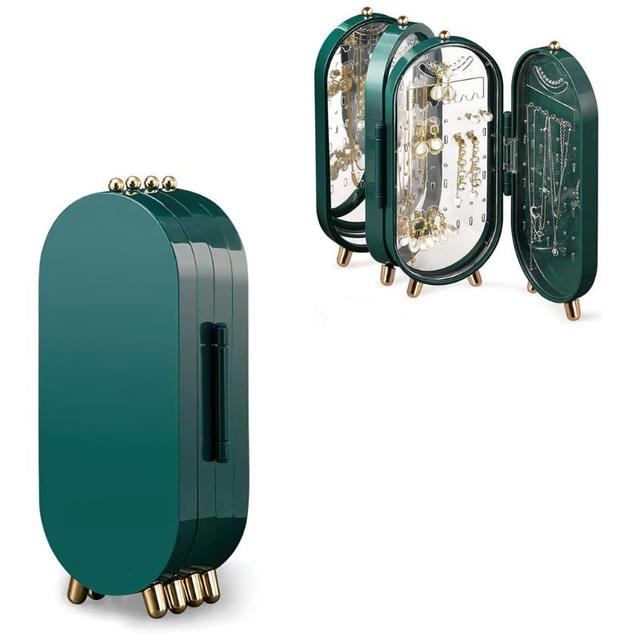 منظم مجوهرات مع مرايا مدمجة Foldable Jewelry Organizer