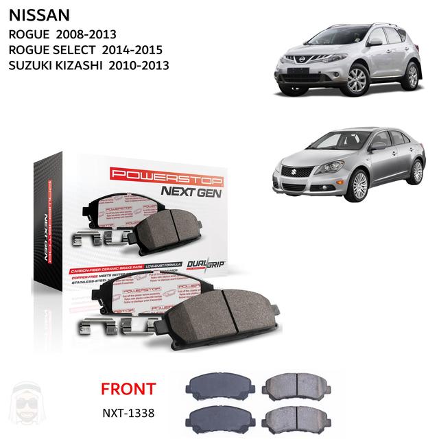 Nissan Rogue Suzuki Kizashi - Front Carbon Fiber Ceramic Brake Pads by PowerStop NextGen (Select) - SW1hZ2U6MzMxNzk5Ng==