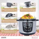 قدر ضغط كهربائي مصنوع من الجرانيت الأسود بسعة 8لتر واستطاعة 1200 واط من إديسون Edison Electric Pressure Cooker 8 Liter Black Granite 1200 Watt