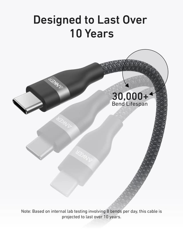 سلك شاحن تايب سي انكر 1.8 متر 240 واط Anker USB-C to USB-C Cable - 712607