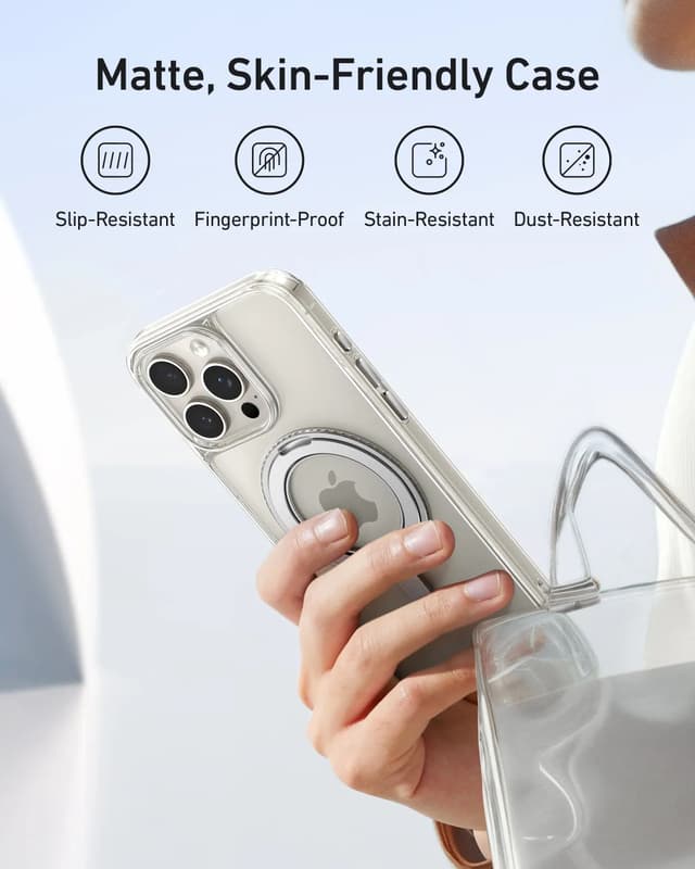 Anker iPhone 16 Pro Magnetic Clear Case With Ring Stand