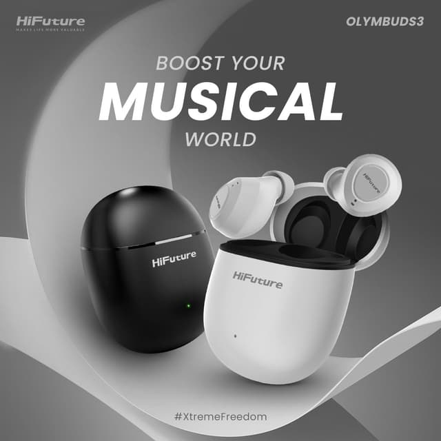 سماعة اذن بلوتوث هاي فيوتشر أوليمبودز 3 HiFuture OlymBuds3 Comfort Fit Wireless Earbuds - 722115