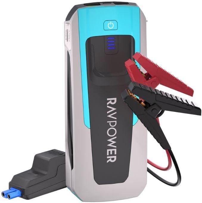 اشتراك سيارة متنقل راف باور 12 فولت مع باوربانك 16000 مللي أمبير وكشاف طوارئ​ RAVPower 3-in-1 Jump Starter with Power Bank And LED Flashlight