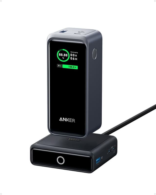 شاحن مكتبي انكر وقاعدة شحن لاسلكية لباور بانك انكر برايم 100 واط Anker Charging Base for Anker Prime Power Bank