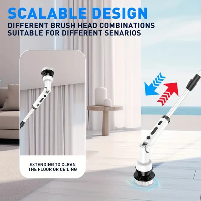 Rotating Electric Cleaning Brush 9 Brush Heads - 708616