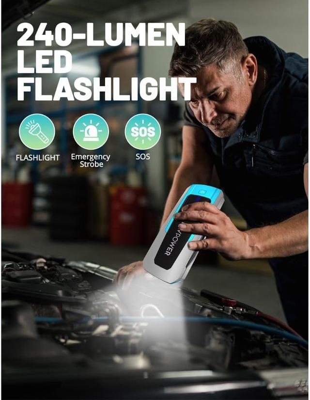 RAVPower 3-in-1 Jump Starter with 16000mAh Power Bank And LED Flashlight