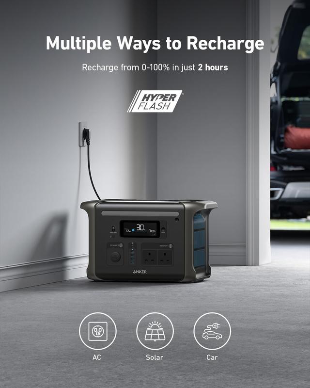 بطارية متنقلة للرحلات انكر سوليكس 1800 واط Anker Solix F1500 Portable Power Station - SW1hZ2U6MzM3NzEwNQ==