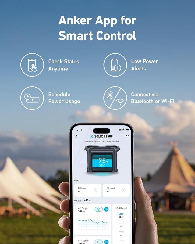 بطارية متنقلة للرحلات انكر سوليكس 1800 واط Anker Solix F1500 Portable Power Station - 708972