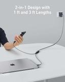 وصلة شاحن تايب سي مخرجين انكر 1.2 متر 140 واط Anker 2 in 1 USB-C to USB-C Cable