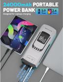 اشتراك للسيارة متنقل راف باور 12 فولت مع باوربانك 24000 مللي أمبير وكشاف طوارئ​ RAVPower 3in1 Jump Starter And Power Bank with LED Flashlight