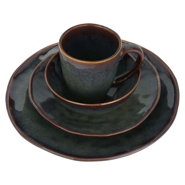طقم سفرة سيراميك لون أخضر 24 قطعة من السيف غاليري Al Saif Gallery Green Ceramic Dining Set24 Pieces