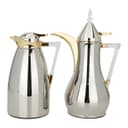 طقم ترامس قهوة وشاي مها عدد 2 قطعة 1 لتر ستانلس ستيل فضي لامع السيف غاليري Al Saif Gallery Maha Thermos Set