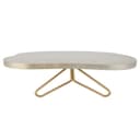 Al Saif Gallery India Beige Wooden Stand Cake With Small Golden Base