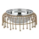 Al Saif Gallery India Silver Round Serving Plate With Medium Gold Base