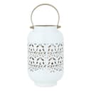 حاملة شموع هندية ستانلس ستيل سمول أبيض مع يد ذهبية السيف غاليري  Al Saif Gallery India White Candle Holder Small Golden Hand
