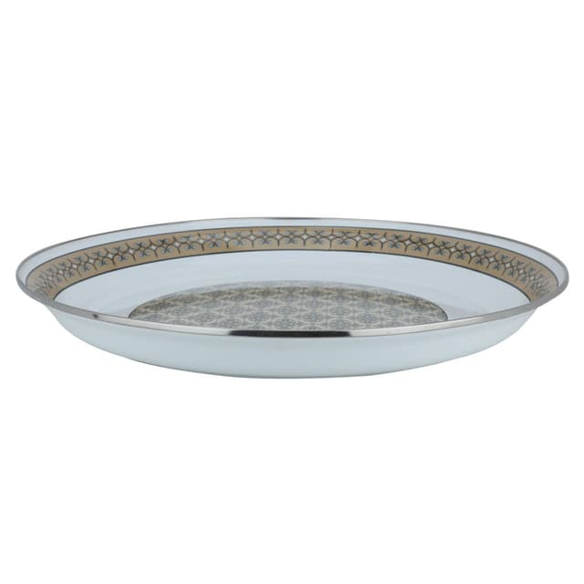 Al Saif Gallery Heritage Vegetable Bowl 45 Cm White Wooded Beige