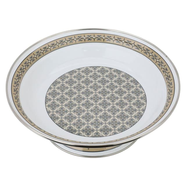 Al Saif Gallery Heritage Vegetable Plate 24 Cm White Wooded Beige With Base