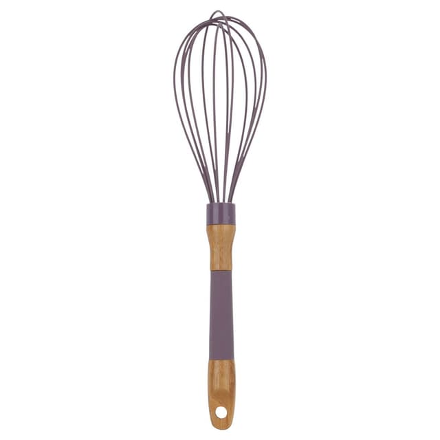 خفاقة البيض اليدوية سيليكون مع مقبض خشبي بنفسجي السيف غاليري Al Saif Gallery Silicone Mixer With Purple Wood Handle
