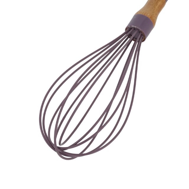 خفاقة البيض اليدوية سيليكون مع مقبض خشبي بنفسجي السيف غاليري Al Saif Gallery Silicone Mixer With Purple Wood Handle