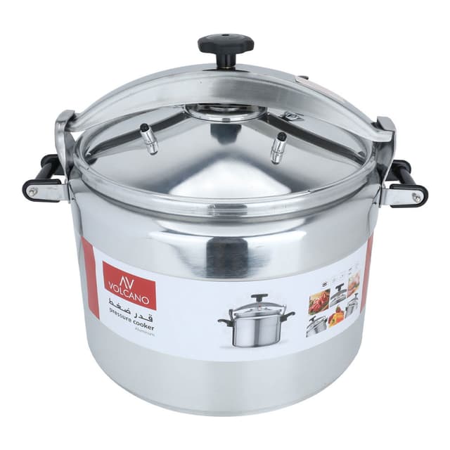 قدر ضغط فولكانو مصنوع من الألمنيوم بسعة 50لتر من السيف غاليري Al Saif Gallery Volcano Silver Aluminum Pressure Cooker 50 Liter