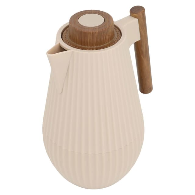 Al Saif Gallery Liar Thermos Light Brown With Wooden Handle 1 Liter - 711752