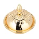 صحن تقديم تمر ستانلس ستيل دائري ذهبي مع غضاء صغير السيف غاليري  Al Saif Gallery Golden Round Steel Date With Small Lid