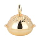 صحن تقديم تمر ستانلس ستيل دائري ذهبي مع غضاء صغير السيف غاليري  Al Saif Gallery Golden Round Steel Date With Small Lid