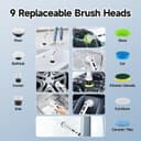 Rotating Electric Cleaning Brush 9 Brush Heads - 708620