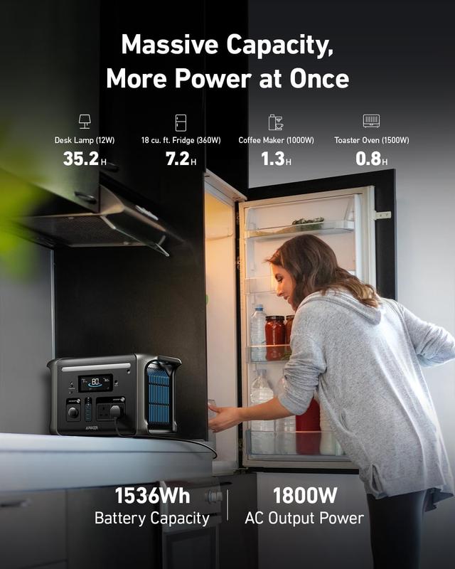 بطارية متنقلة للرحلات انكر سوليكس 1800 واط Anker Solix F1500 Portable Power Station - 708971