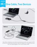 وصلة شاحن تايب سي مخرجين انكر 1.2 متر 140 واط Anker 2 in 1 USB-C to USB-C Cable