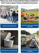 حمام متنقل للبر​ قابل للطي Portable Outdoor Toilets