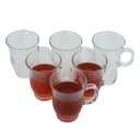 مجموعة كاسات الشاي زجاجية سادة صافية مع مسكة 6 قطع من السيف غاليري Al Saif Set Of Tea Cups, 9 Ounces, 6 Pieces