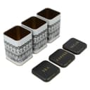 علب سكر وشاي وقهوة 3 قطع من السيف غاليري Al Saif Gallery Black And Grey Square Metal Cans Set 3 Pieces