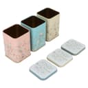 علب تخزين معدنية مربعة من السيف غاليري عدد 3 Al Saif Gallery Colorful Square Metal Cans Set 3 Pieces