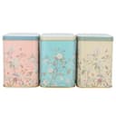 علب تخزين معدنية مربعة من السيف غاليري عدد 3 Al Saif Gallery Colorful Square Metal Cans Set 3 Pieces