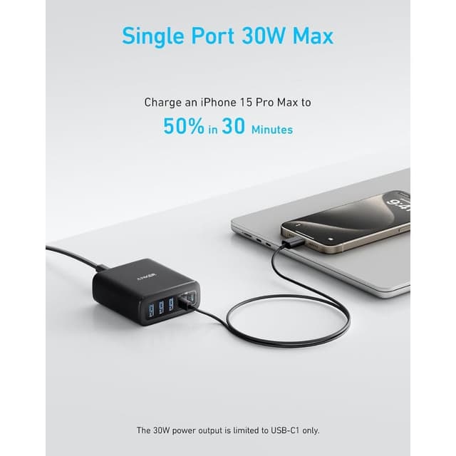 شاحن مكتبي انكر 6 منافذ 112 واط Anker Fast Desktop Charger