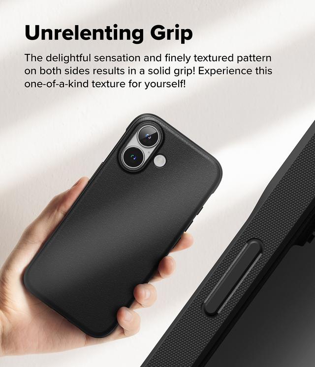 Ringke Onyx Case Compatible with iPhone 16, Enhanced Grip Tough Flexible TPU Shockproof Rugged TPU Bumper Drop Protection Phone Cover [ Designed for iPhone 16 ]- Black - SW1hZ2U6MzM3MDczOA==