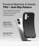 Ringke Onyx Case Compatible with iPhone 16, Enhanced Grip Tough Flexible TPU Shockproof Rugged TPU Bumper Drop Protection Phone Cover [ Designed for iPhone 16 ]- Black - SW1hZ2U6MzM3MDc0NA==