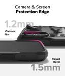 Ringke Fusion-X Compatible with iPhone 16 Case Cover Transparent Hard Back Soft Flexible TPU Bumper Scratch Resistant Shockproof Protection iPhone 16 Back Phone Cover- Camo Black - SW1hZ2U6MzM3MDcyNw==