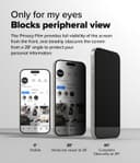 Ringke Privacy Tempered Glass [Easy Slide ] [Anti Spy] Compatible with iPhone 16 Pro Screen Protector, Easy to Install Case Friendly Privacy Screen Protector- 2 Pack, W Installation Jig