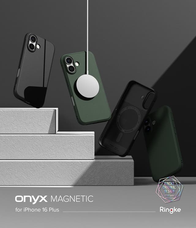 كفر ايفون 16 بلس ماج سيف للحماية من الصدمات أسود رينجكي Ringke Onyx Magnetic Compatible with iPhone 16 Plus Case